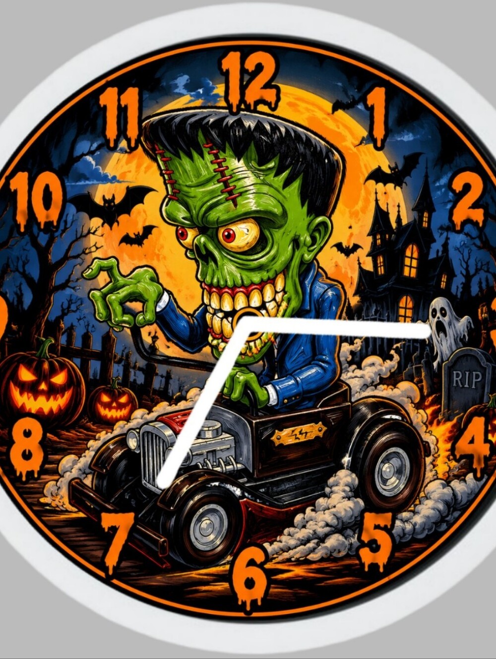 Frankenstein Monster Fink Halloween Wall Clock - Ed Roth Inspired Personalized